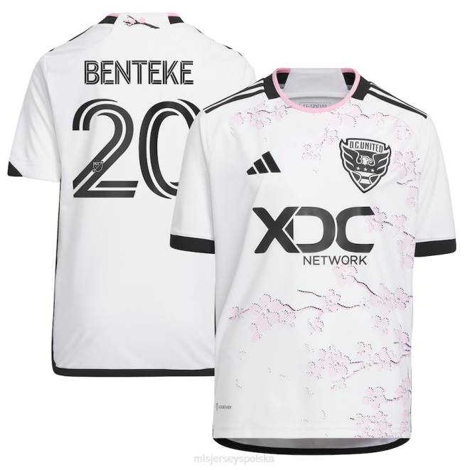 MLS Jerseys Dzieci DC Replika koszulki zawodnika United Christian Benteke Adidas White 2023 The Cherry Blossom Kit NN6X1061 golf