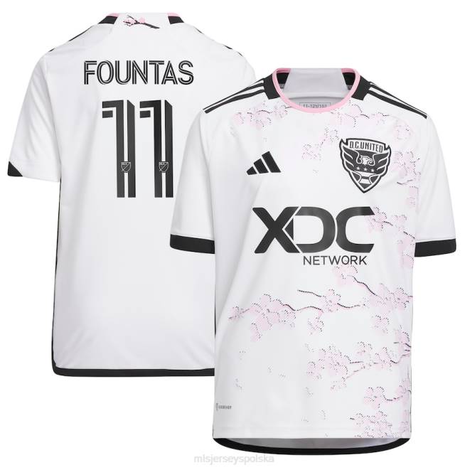 MLS Jerseys Dzieci DC United Taxi Fountas Adidas White 2023 replika koszulki gracza Cherry Blossom Kit NN6X603 golf