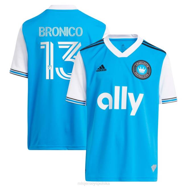 MLS Jerseys Dzieci Charlotte FC Brandt Brońco adidas niebieska 2023 nowo wybita replika koszulki zawodnika NN6X1158 golf