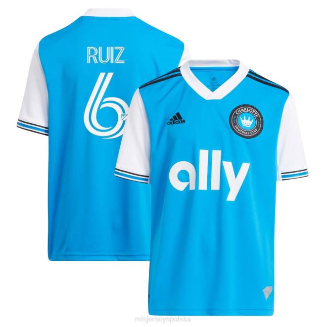 MLS Jerseys Dzieci Niebieska replika koszulki zawodnika Charlotte FC Sergio Ruiz adidas 2022 NN6X1026 golf