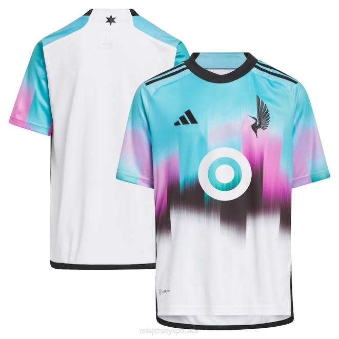MLS Jerseys Dzieci Replika koszulki Minnesota United FC adidas biała 2023 zorzy polarnej NN6X48 golf