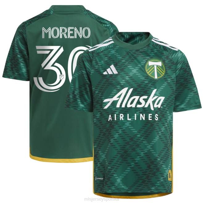 MLS Jerseys Dzieci replika koszulki Portland Timbers Santiago Moreno zielona 2023 Portland Plaid Kit NN6X1199 golf