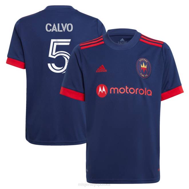 MLS Jerseys Dzieci Podstawowa replika koszulki zawodnika Chicago Fire Francisco Calvo adidas granatowa 2021 NN6X1422 golf