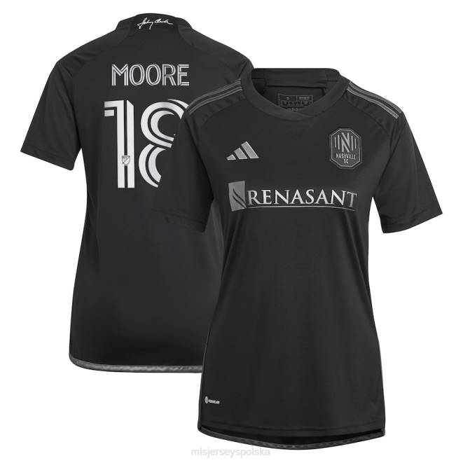 MLS Jerseys kobiety replika koszulki zawodnika Nashville SC Shaq Moore adidas czarna 2023 męska w czarnym zestawie NN6X1522 golf