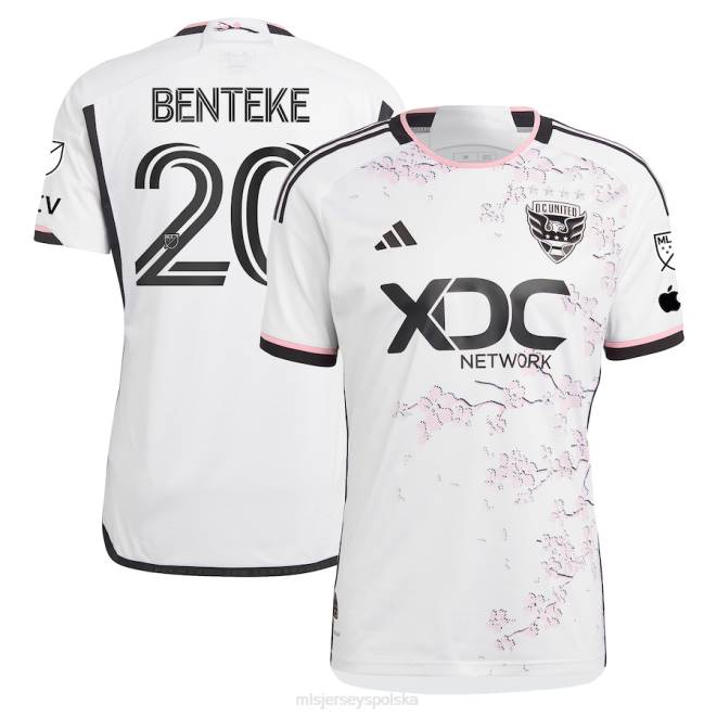 MLS Jerseys mężczyźni DC United Christian Benteke adidas White 2023 The Cherry Blossom, autentyczna koszulka zawodnika NN6X816 golf