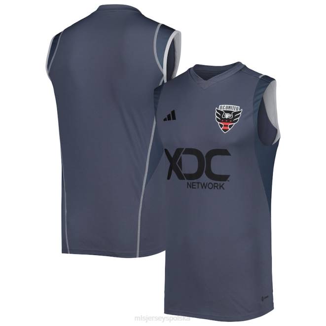 MLS Jerseys mężczyźni DC Szara koszulka treningowa United adidas 2023 bez rękawów NN6X336 golf
