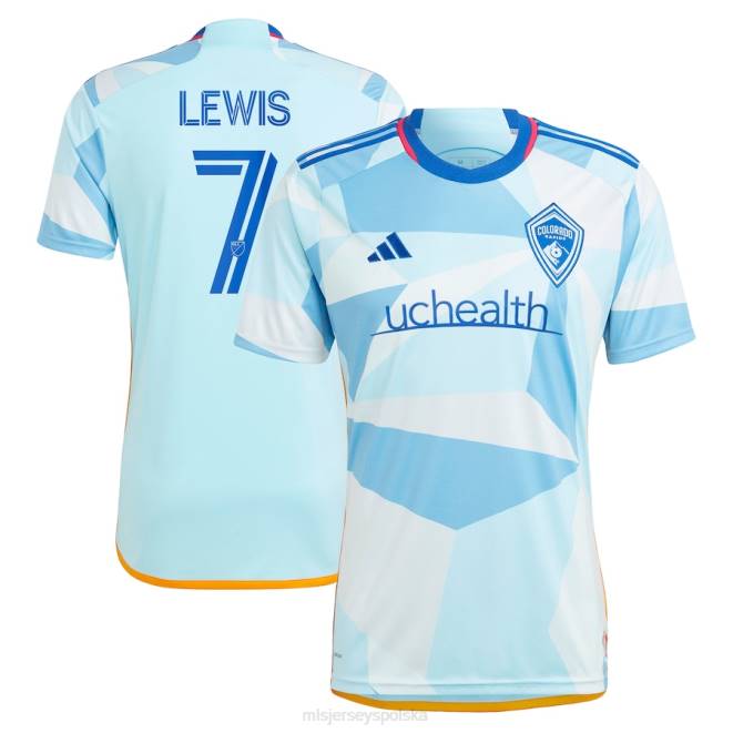 MLS Jerseys mężczyźni Replika koszulki Colorado Rapids Jonathan Lewis adidas jasnoniebieska 2023 New Day Kit NN6X935 golf