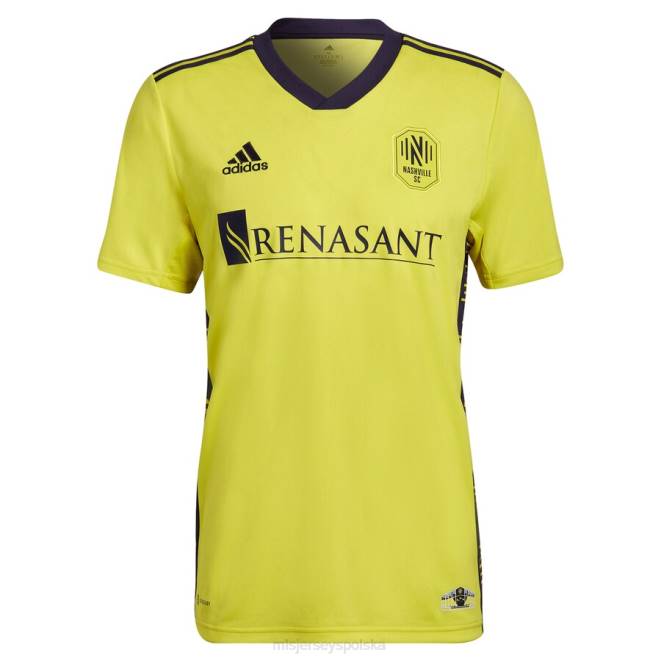 MLS Jerseys mężczyźni replika niestandardowej koszulki adidas Nashville SC żółta 2022 zestaw do powrotu do domu NN6X325 golf