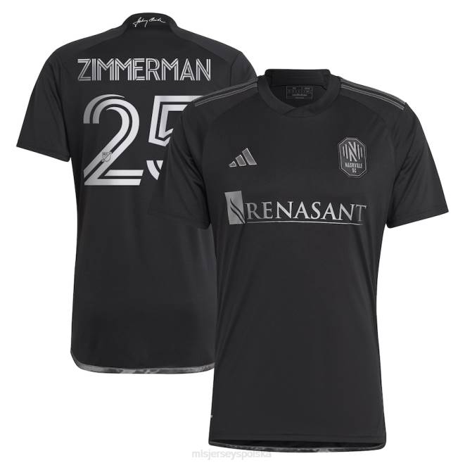 MLS Jerseys mężczyźni nashville sc walker zimmerman adidas czarna 2023 męska replika koszulki gracza w czarnym zestawie NN6X522 golf