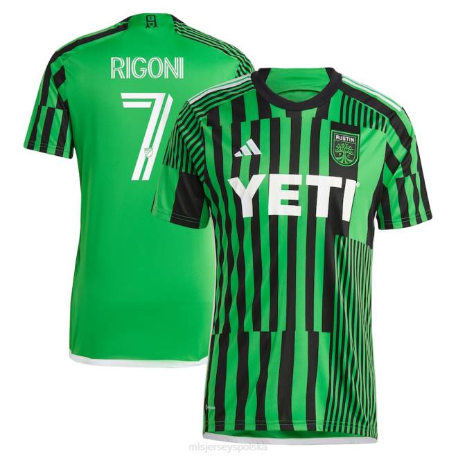 MLS Jerseys mężczyźni Replika koszulki adidas Austin FC Emiliano Rigoni w kolorze zielonym 2023 Las Voces Kit NN6X969 golf
