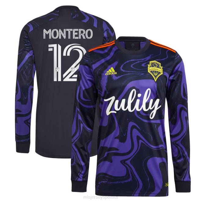 MLS Jerseys mężczyźni Seattle Sounders FC Fredy Montero adidas Purple 2021 The Jimi Hendrix Kit replika koszulki gracza z długim rękawem NN6X932 golf