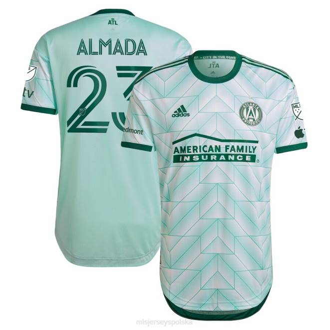 MLS Jerseys mężczyźni Atlanta United FC Thiago Almada adidas Mint 2023 The Forest Kit, autentyczna koszulka zawodnika NN6X195 golf