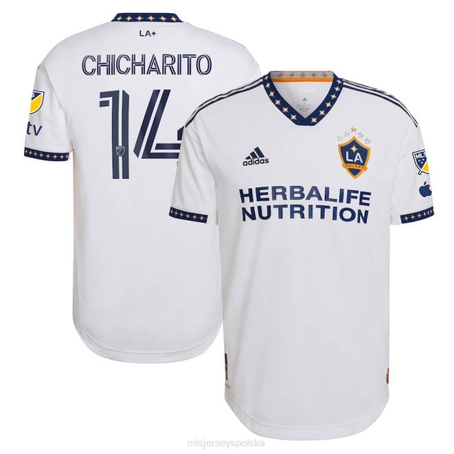 MLS Jerseys mężczyźni Zestaw la galaxy chicharito adidas biały 2023 City of Dreams, autentyczna koszulka gracza NN6X550 golf