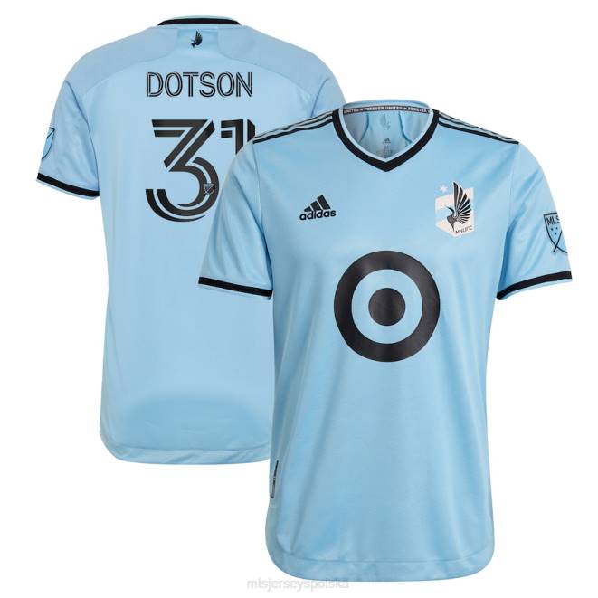 MLS Jerseys mężczyźni Minnesota United FC Hassani Dotson adidas jasnoniebieski 2021 The River Kit, autentyczna koszulka NN6X1345 golf