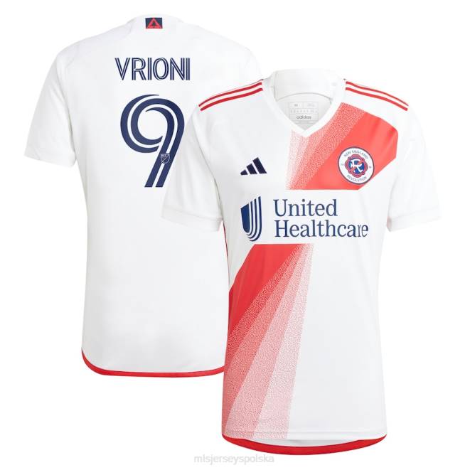 MLS Jerseys mężczyźni Biała replika koszulki Adidas 2023 Rewolucja Nowej Anglii Giacomo Vrioni Adidas NN6X833 golf