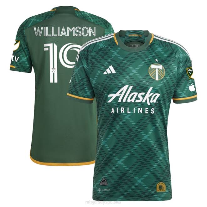 MLS Jerseys mężczyźni Portland Timbers Eryk Williamson adidas Green 2023 Portland Plaid Kit Autentyczna koszulka NN6X545 golf