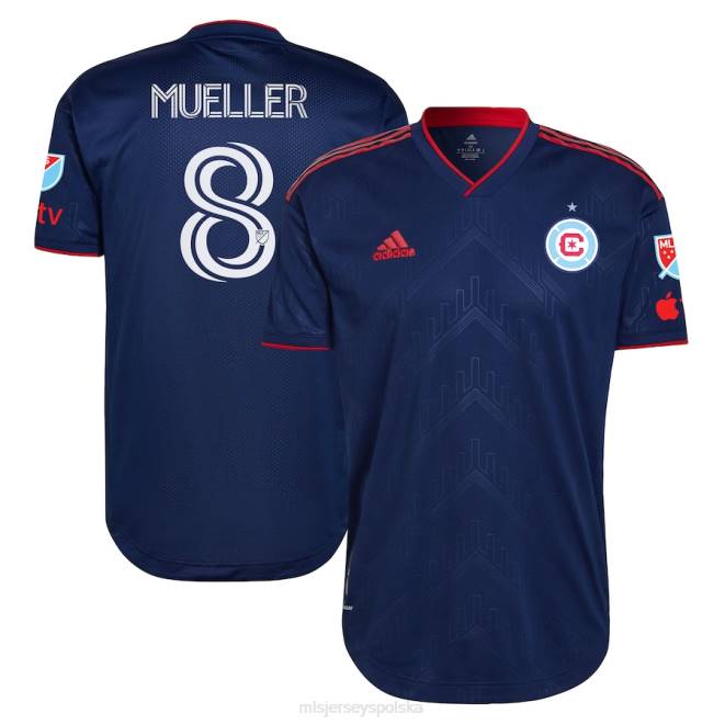 MLS Jerseys mężczyźni Chicago Fire Chris Mueller adidas niebieski 2023 zestaw Water Tower, autentyczna koszulka gracza NN6X912 golf