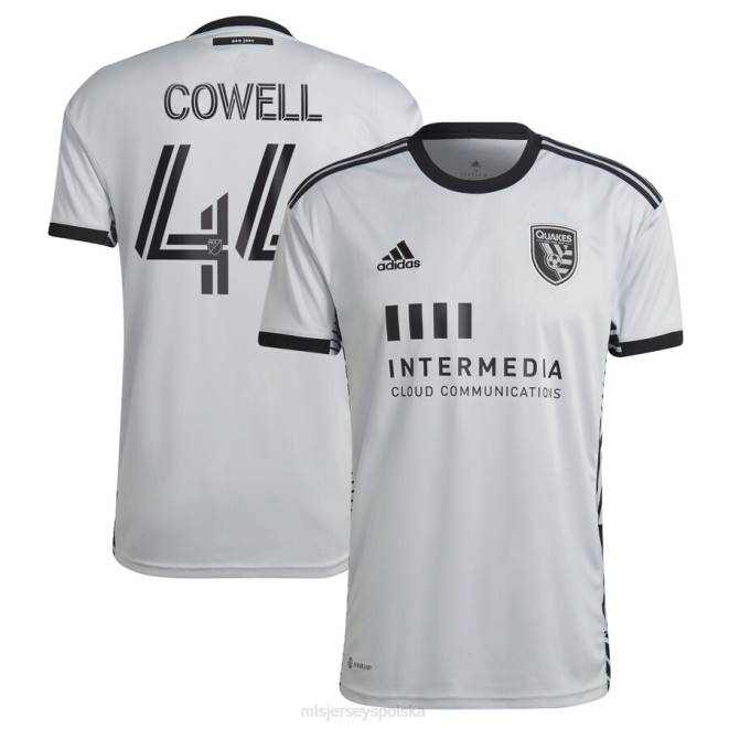 MLS Jerseys mężczyźni Replika koszulki zawodnika z zestawu san Jose trzęsienia ziemi cade cowell adidas szara 2022 zestaw twórcy NN6X955 golf