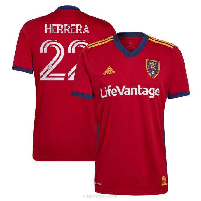 MLS Jerseys mężczyźni replika koszulki zawodnika z prawdziwego słonego jeziora Aarona Herrery adidas czerwona 2022 NN6X1263 golf