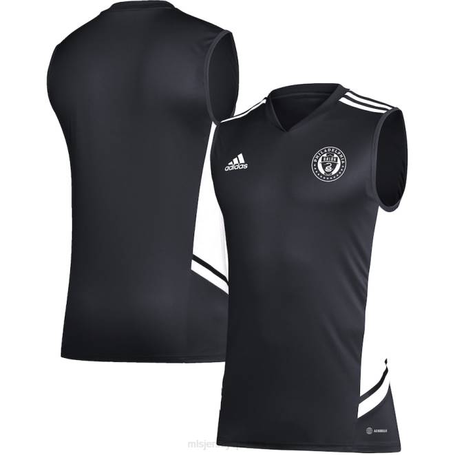 MLS Jerseys mężczyźni Czarno-biała koszulka treningowa adidas Philadelphia Union bez rękawów NN6X404 golf