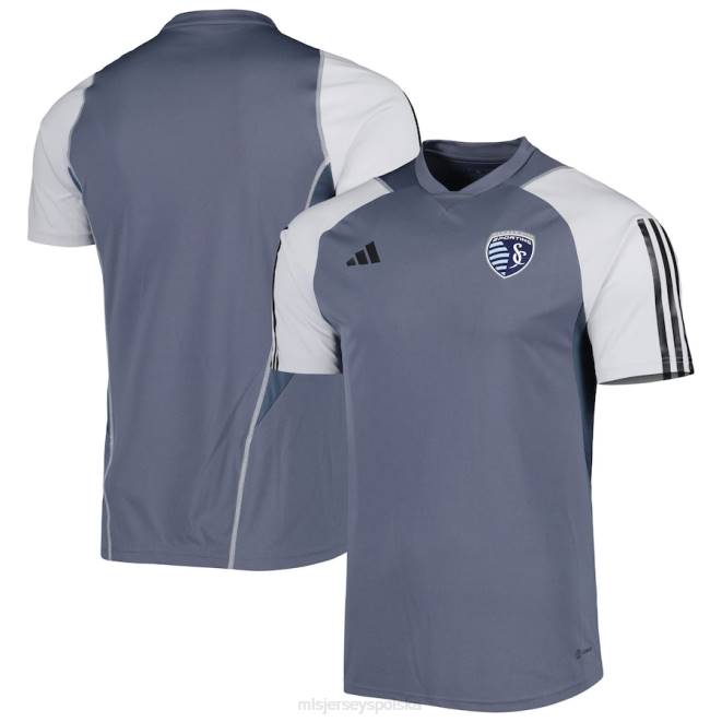 MLS Jerseys mężczyźni sportowa koszulka treningowa Adidas Kansas City w kolorze szarym 2023 NN6X252 golf